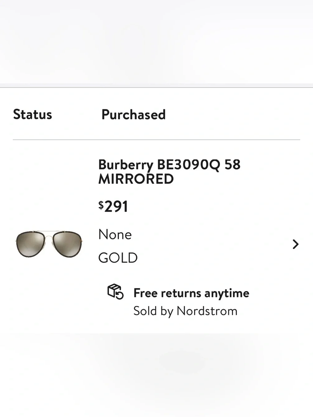 Burberry Aviator Sunglasses in Black and Gold
